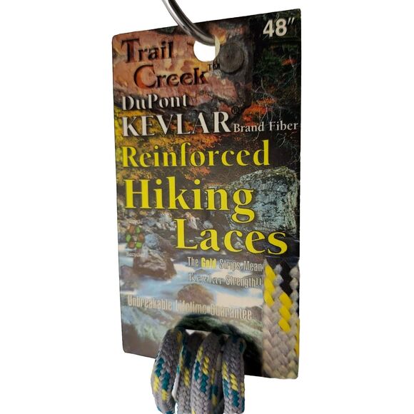 Heavy Duty 48" Boot Laces made with Natural Dupont™ Kevlar® Gray Hiking Work - Picture 5 of 5